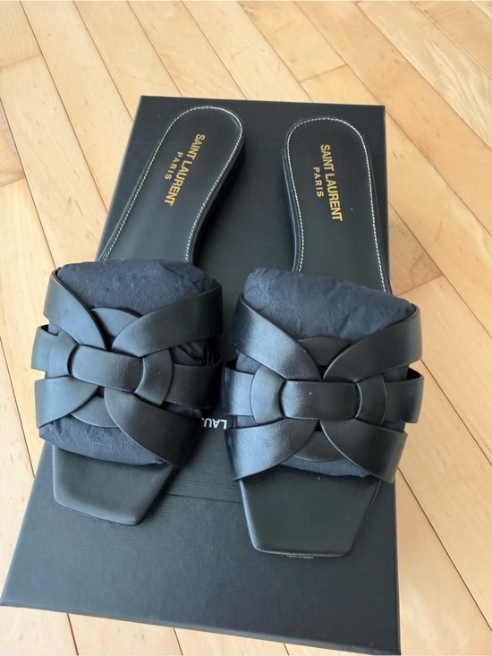 Yves Saint Laurent Shoes - YSL TRIBUTE SANDALS IN SMOOTH LEATHER BLACK US SIZE 7.5
